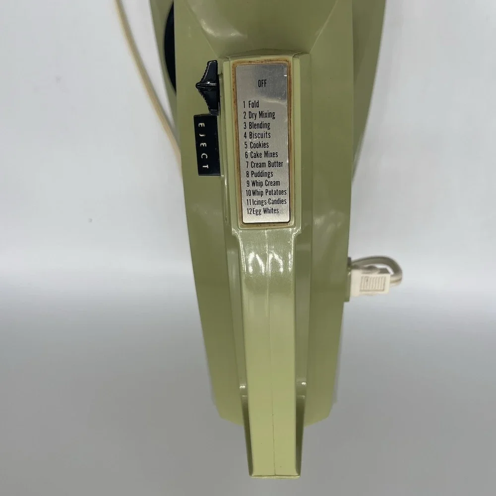 VTG Sunbeam Vista Mixmaster Mixer Stand/Hand VEM-M Green 2 Glasbake Bowls Manual